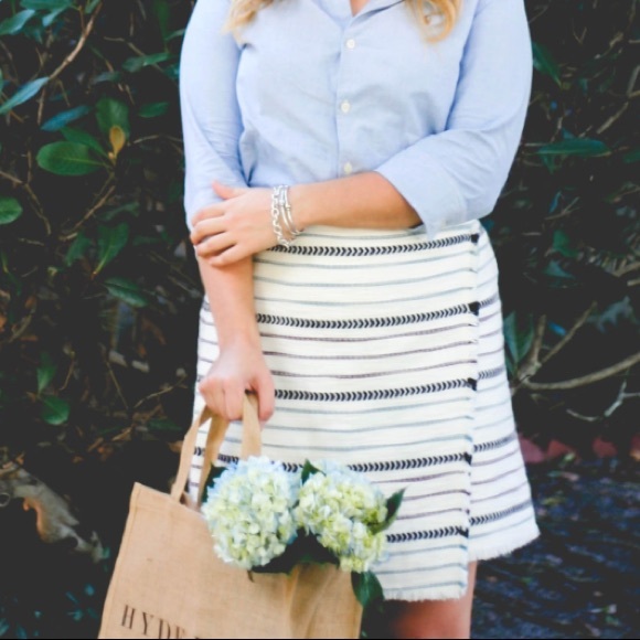 Loft Striped Fringe Wrap Skirt - Picture 5 of 8